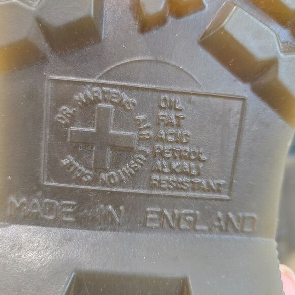 Dr. Martens 1460 Boots 6 eye England Combat UK Sz 3 US Womens 5 Green Leather - Picture 6 of 11